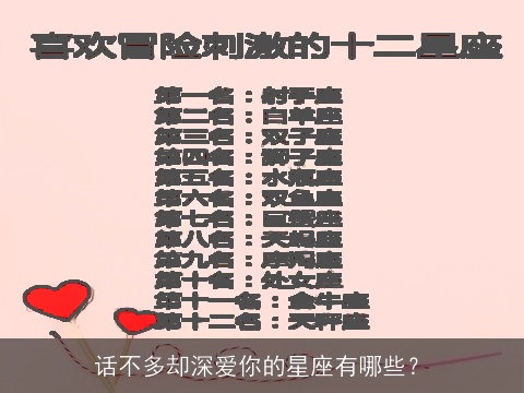 话不多却深爱你的星座有哪些？