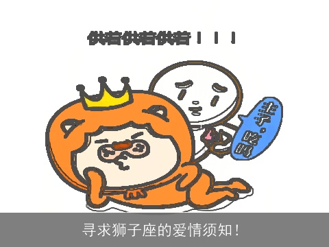 寻求狮子座的爱情须知！