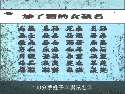100分罗姓子字男孩名字