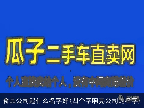 食品公司起什么名字好(四个字响亮公司的名字)