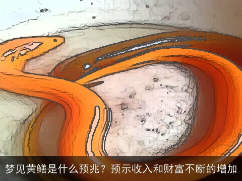 梦见黄鳝是什么预兆？预示收入和财富不断的增加
