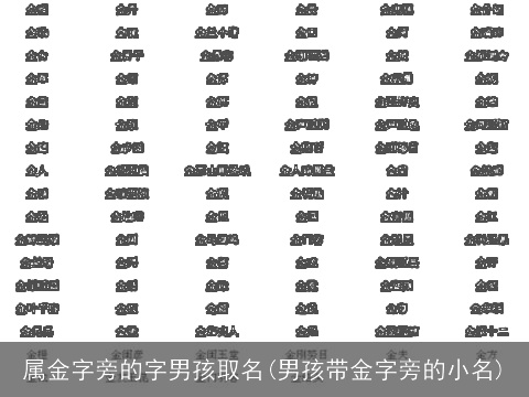 属金字旁的字男孩取名(男孩带金字旁的小名)