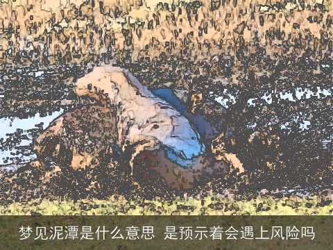 梦见泥潭是什么意思 是预示着会遇上风险吗