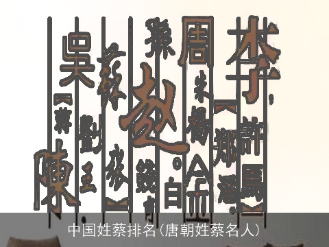 中国姓蔡排名(唐朝姓蔡名人)