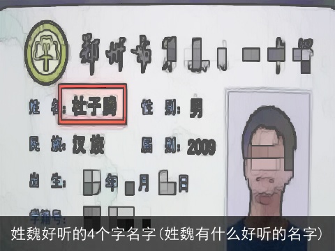 姓魏好听的4个字名字(姓魏有什么好听的名字)