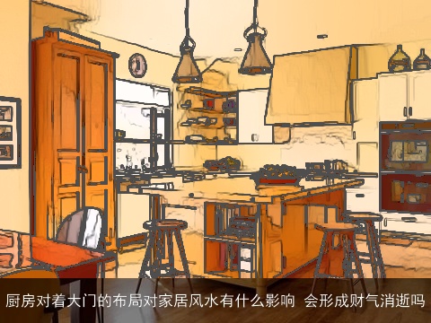 厨房对着大门的布局对家居风水有什么影响 会形成财气消逝吗