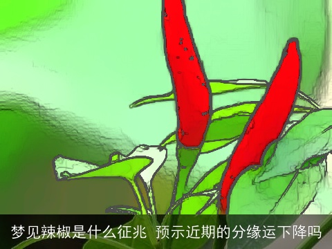 梦见辣椒是什么征兆 预示近期的分缘运下降吗