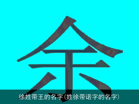 徐姓带王的名字(姓徐带诺字的名字)