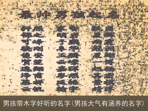 男孩带木字好听的名字(男孩大气有涵养的名字)