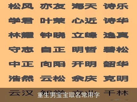 重生男宝宝取名常用字