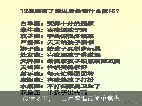 疫情之下，十二星座谁最简单焦虑