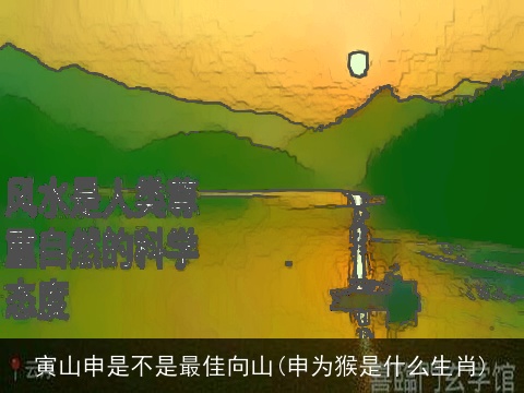 寅山申是不是最佳向山(申为猴是什么生肖)