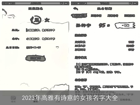 2023年高雅有诗意的女孩名字大全