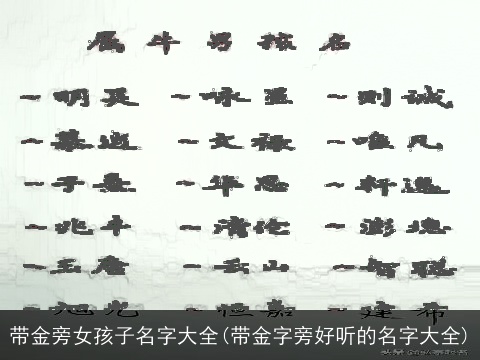 带金旁女孩子名字大全(带金字旁好听的名字大全)