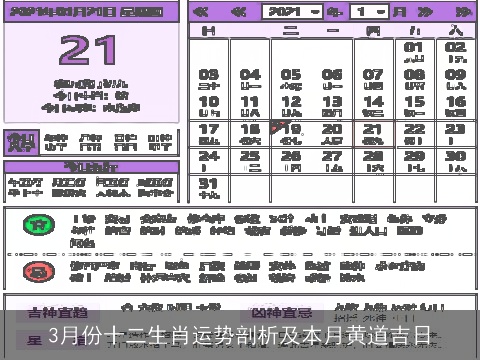 3月份十二生肖运势剖析及本月黄道吉日