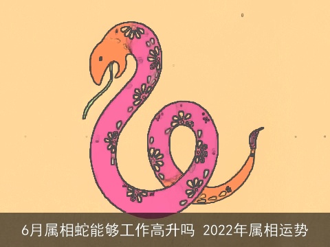 6月属相蛇能够工作高升吗 2022年属相运势