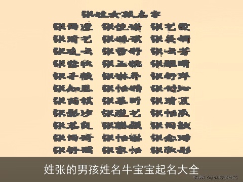 姓张的男孩姓名牛宝宝起名大全