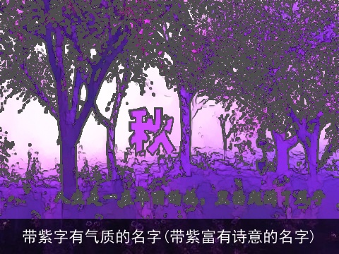 带紫字有气质的名字(带紫富有诗意的名字)