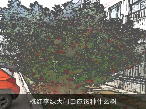 桃红李绿大门口应该种什么树
