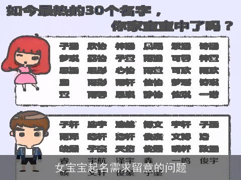 女宝宝起名需求留意的问题