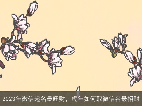 2023年微信起名最旺财，虎年如何取微信名最招财