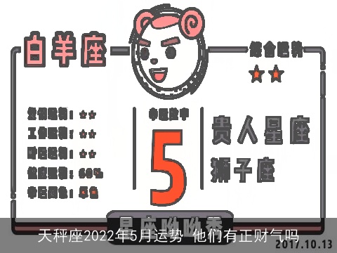 天秤座2022年5月运势 他们有正财气吗
