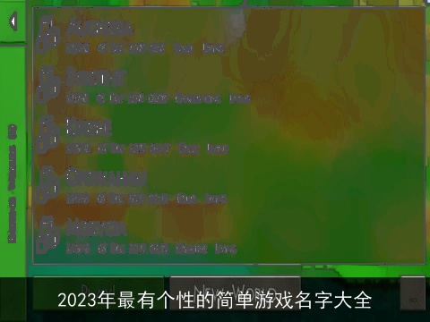 2023年最有个性的简单游戏名字大全
