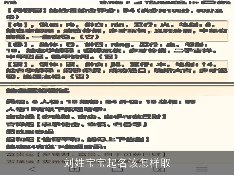 刘姓宝宝起名该怎样取