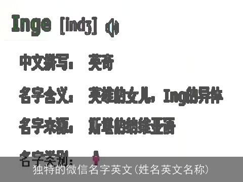 独特的微信名字英文(姓名英文名称)