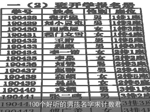 100个好听的男孩名字求计数君