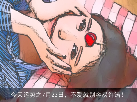 今天运势之7月23日，不爱就别容易许诺！