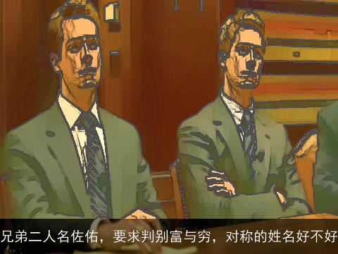 兄弟二人名佐佑，要求判别富与穷，对称的姓名好不好