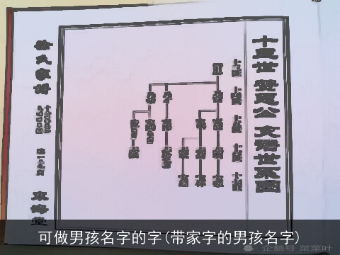 可做男孩名字的字(带家字的男孩名字)