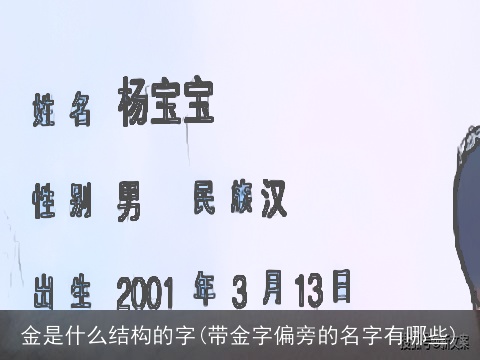 金是什么结构的字(带金字偏旁的名字有哪些)