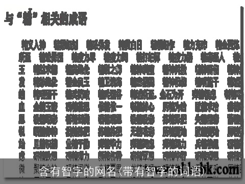 含有智字的网名(带有智字的词语)