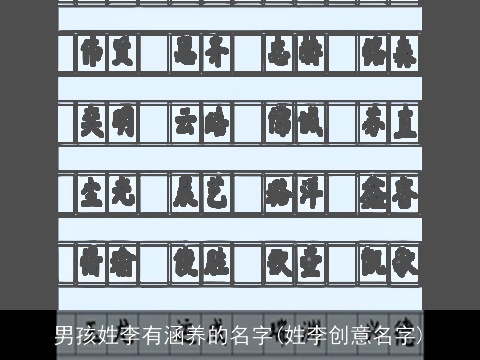 男孩姓李有涵养的名字(姓李创意名字)