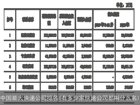 中国最大快递公司排名(有多少家快递公司都叫什么名)
