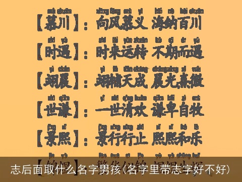 志后面取什么名字男孩(名字里带志字好不好)