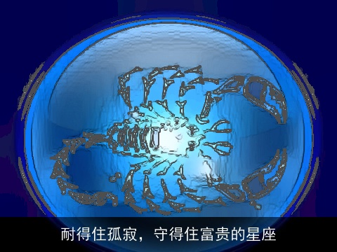 耐得住孤寂，守得住富贵的星座