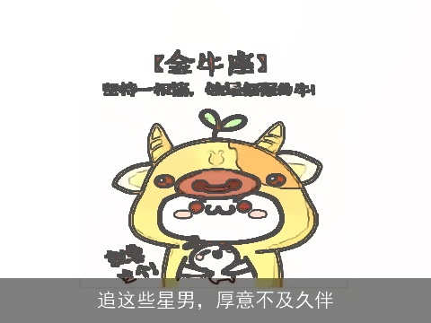 追这些星男，厚意不及久伴