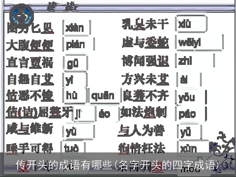 传开头的成语有哪些(名字开头的四字成语)