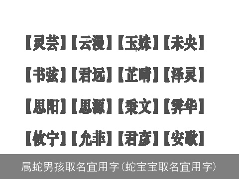 属蛇男孩取名宜用字(蛇宝宝取名宜用字)