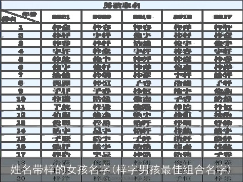 姓名带梓的女孩名字(梓字男孩最佳组合名字)