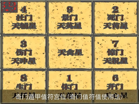 奇门遁甲值符宫位(奇门值符值使用法)