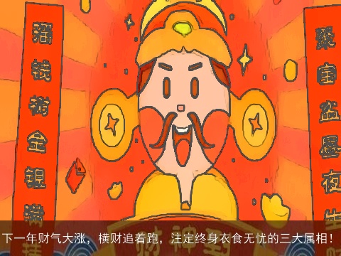 下一年财气大涨，横财追着跑，注定终身衣食无忧的三大属相！