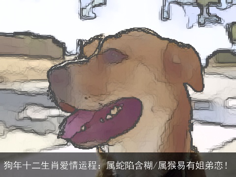 狗年十二生肖爱情运程：属蛇陷含糊/属猴易有姐弟恋！