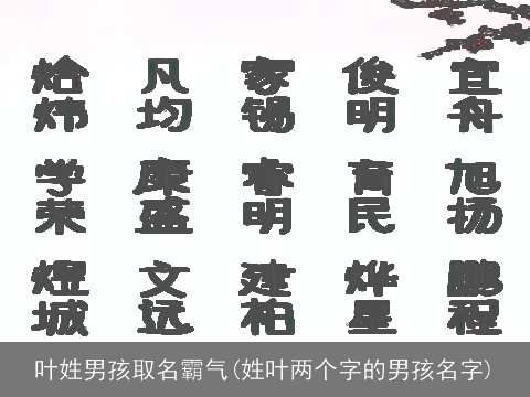 叶姓男孩取名霸气(姓叶两个字的男孩名字)