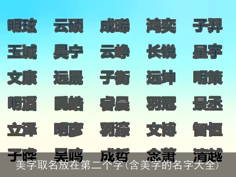 美字取名放在第二个字(含美字的名字大全)