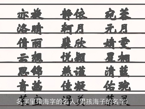 名字里带海字的名人(男孩海子的名字)