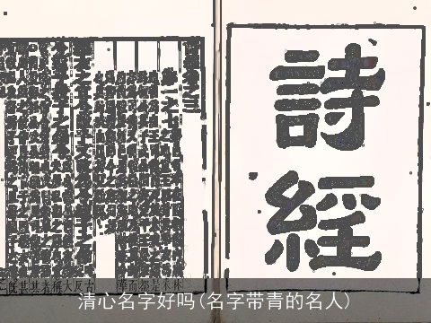 清心名字好吗(名字带青的名人)